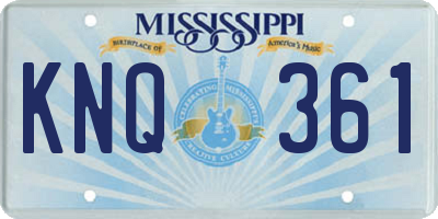 MS license plate KNQ361