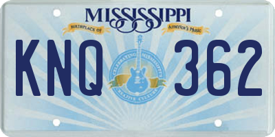 MS license plate KNQ362