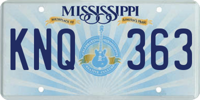 MS license plate KNQ363