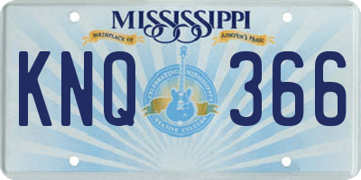 MS license plate KNQ366