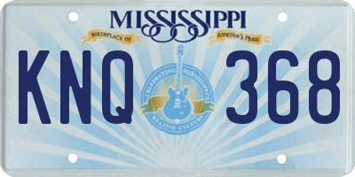 MS license plate KNQ368