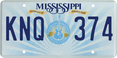 MS license plate KNQ374