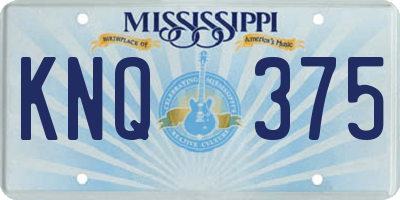 MS license plate KNQ375