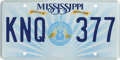 MS license plate KNQ377