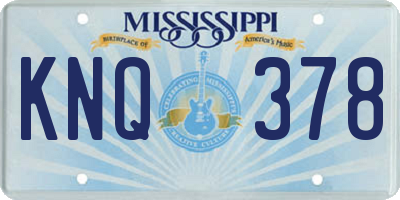 MS license plate KNQ378