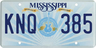 MS license plate KNQ385