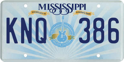 MS license plate KNQ386
