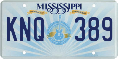 MS license plate KNQ389