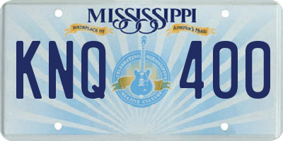 MS license plate KNQ400