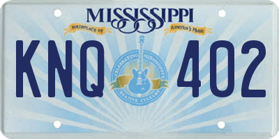 MS license plate KNQ402