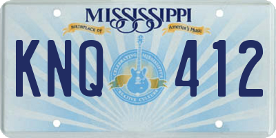 MS license plate KNQ412