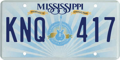 MS license plate KNQ417