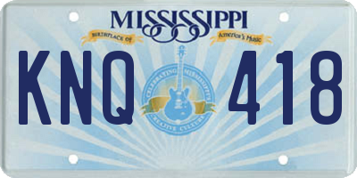 MS license plate KNQ418