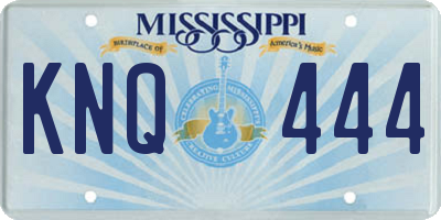 MS license plate KNQ444