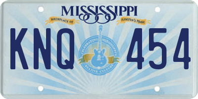 MS license plate KNQ454