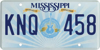 MS license plate KNQ458