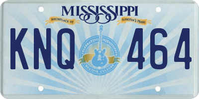 MS license plate KNQ464