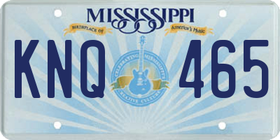 MS license plate KNQ465