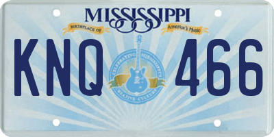 MS license plate KNQ466