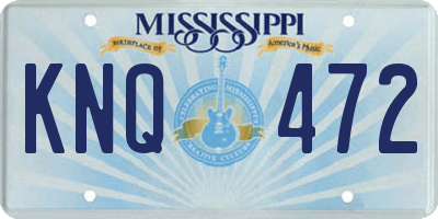 MS license plate KNQ472