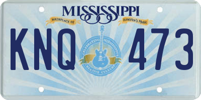 MS license plate KNQ473