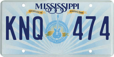 MS license plate KNQ474