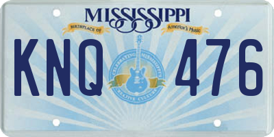 MS license plate KNQ476