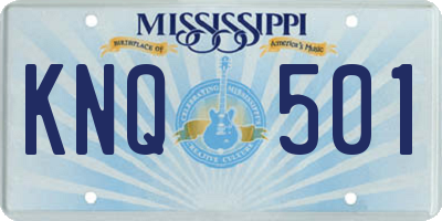 MS license plate KNQ501