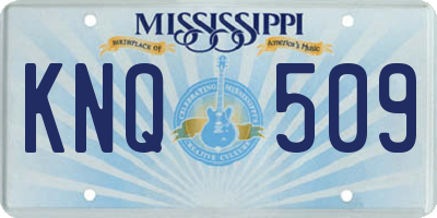 MS license plate KNQ509