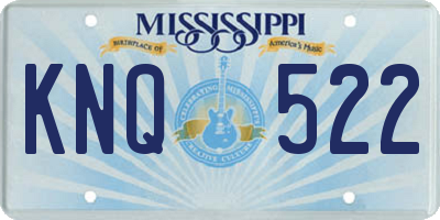 MS license plate KNQ522