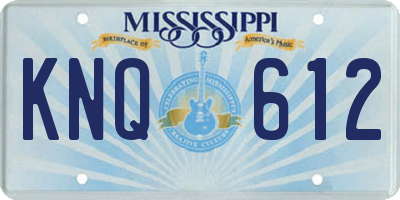 MS license plate KNQ612