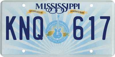 MS license plate KNQ617