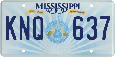 MS license plate KNQ637
