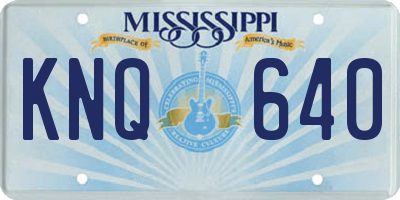 MS license plate KNQ640