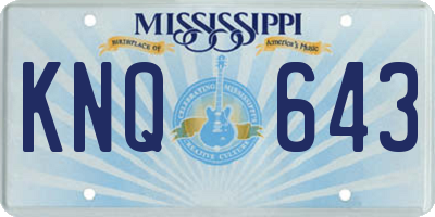MS license plate KNQ643
