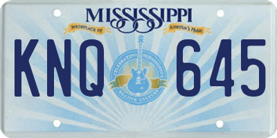 MS license plate KNQ645