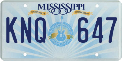 MS license plate KNQ647