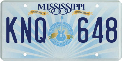 MS license plate KNQ648