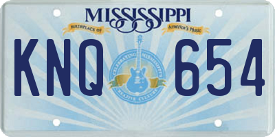 MS license plate KNQ654