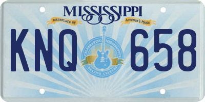 MS license plate KNQ658