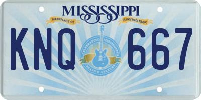 MS license plate KNQ667