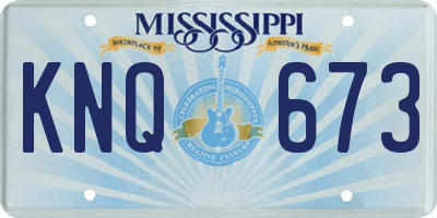 MS license plate KNQ673