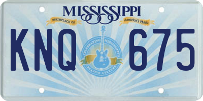 MS license plate KNQ675