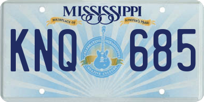 MS license plate KNQ685
