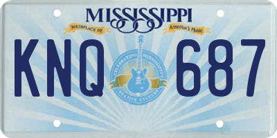 MS license plate KNQ687