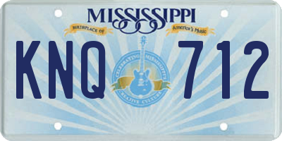 MS license plate KNQ712