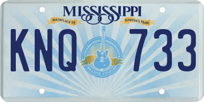 MS license plate KNQ733