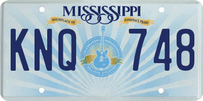 MS license plate KNQ748