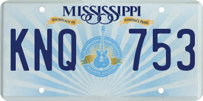 MS license plate KNQ753