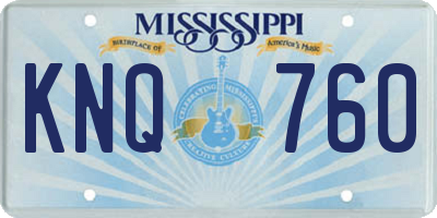 MS license plate KNQ760
